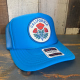 CALIFORNIA POPPY High Crown Trucker Hat - Neon Blue