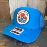 CALIFORNIA POPPY High Crown Trucker Hat - Neon Blue