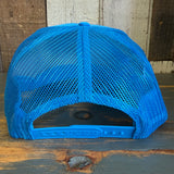 CALIFORNIA POPPY High Crown Trucker Hat - Neon Blue