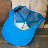 CALIFORNIA POPPY High Crown Trucker Hat - Neon Blue