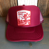 JOSHUA TREE NATIONAL PARK High Crown Trucker Hat - Burgundy Maroon