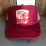 JOSHUA TREE NATIONAL PARK High Crown Trucker Hat - Burgundy Maroon