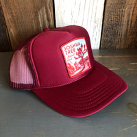 JOSHUA TREE NATIONAL PARK High Crown Trucker Hat - Burgundy Maroon