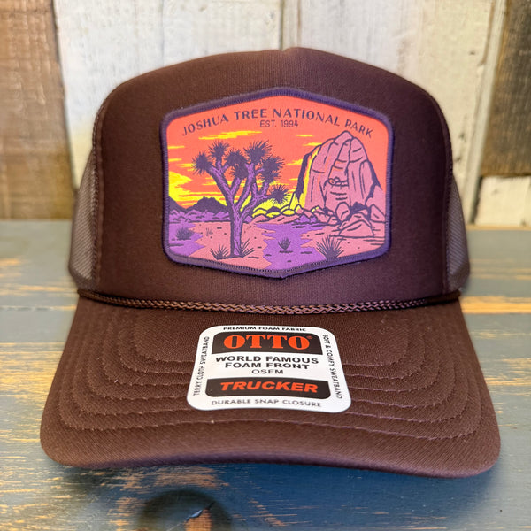 JOSHUA TREE NATIONAL PARK High Crown Trucker Hat - Brown