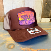 JOSHUA TREE NATIONAL PARK High Crown Trucker Hat - Brown