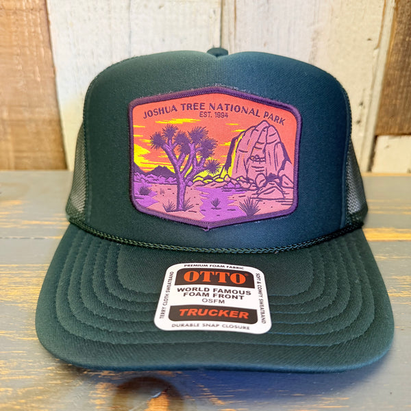 JOSHUA TREE NATIONAL PARK High Crown Trucker Hat - Dark Green