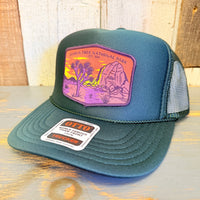 JOSHUA TREE NATIONAL PARK High Crown Trucker Hat - Dark Green