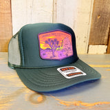 JOSHUA TREE NATIONAL PARK High Crown Trucker Hat - Dark Green