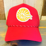 Hermosa Beach CLASSIC LOGO High Crown 5 Panel Perforated Mesh Back Hat - Red