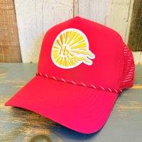 Hermosa Beach CLASSIC LOGO High Crown 5 Panel Perforated Mesh Back Hat - Red
