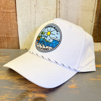 Hermosa Beach SHOREFRONT High Crown 5 Panel Perforated Mesh Back Hat - White