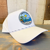 Hermosa Beach SHOREFRONT High Crown 5 Panel Perforated Mesh Back Hat - White
