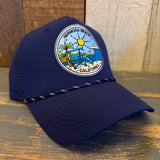 Hermosa Beach SHOREFRONT High Crown 5 Panel Perforated Mesh Back Hat - Navy Blue