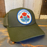 CALIFORNIA POPPY 6-Panel Icon Trucker Hat - Army