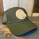 Hermosa Beach CLSSIC LOGO 6-Panel Icon Trucker Hat - Army