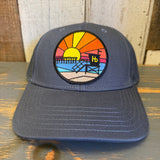 Hermosa Beach OBLIGATORY SUNSET 6-Panel Icon Trucker Hat - Petrol Blue