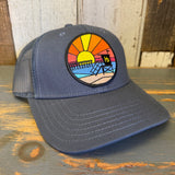 Hermosa Beach OBLIGATORY SUNSET 6-Panel Icon Trucker Hat - Petrol Blue