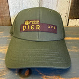 Hermosa Beach PIER AVE 6-Panel Icon Trucker Hat - Army