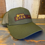 Hermosa Beach PIER AVE 6-Panel Icon Trucker Hat - Army