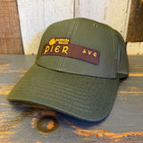 Hermosa Beach PIER AVE 6-Panel Icon Trucker Hat - Army