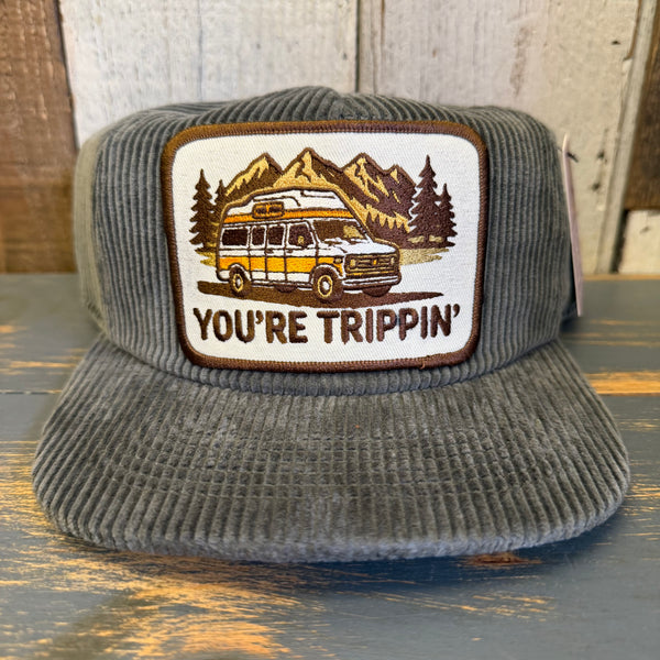 YOU'RE TRIPPIN' Corduroy Hat - Olive Green