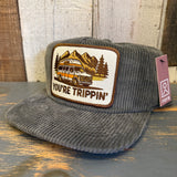 YOU'RE TRIPPIN' Corduroy Hat - Olive Green