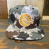 Hermosa Beach CLASSIC LOGO Athletic Performance Snapback Hat - Glacier Blue Island Camo