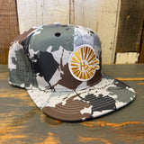 Hermosa Beach CLASSIC LOGO Athletic Performance Snapback Hat - Glacier Blue Island Camo