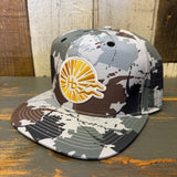 Hermosa Beach CLASSIC LOGO Athletic Performance Snapback Hat - Glacier Blue Island Camo