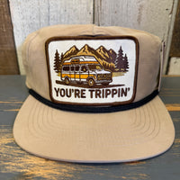 YOU'RE TRIPPIN' Nylon/Cotton Blend Hat - Khaki