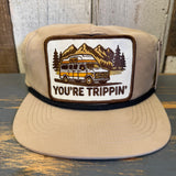 YOU'RE TRIPPIN' Nylon/Cotton Blend Hat - Khaki