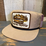 YOU'RE TRIPPIN' Nylon/Cotton Blend Hat - Khaki
