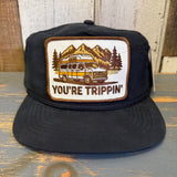 YOU'RE TRIPPIN' Nylon/Cotton Blend Hat - Black