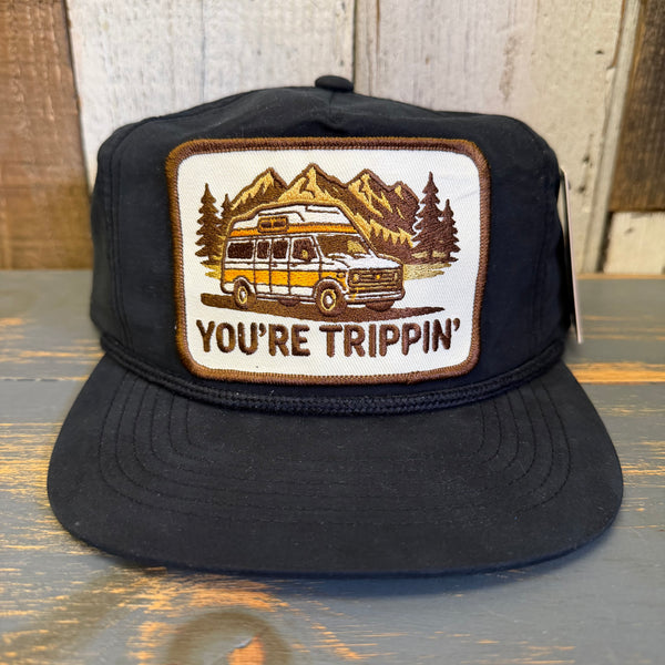 YOU'RE TRIPPIN' Nylon/Cotton Blend Hat - Black
