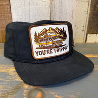 YOU'RE TRIPPIN' Nylon/Cotton Blend Hat - Black