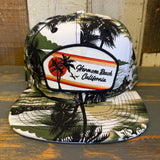 Hermosa Beach RETRO SUNSET Snapback Hat - Swamp Floral