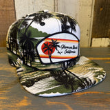 Hermosa Beach RETRO SUNSET Snapback Hat - Swamp Floral