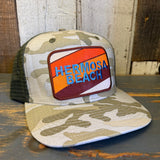 Hermosa Beach GOLF CARTS & YOGA PANTS Snapback Trucker Hat -Swamp Camo Ripstop