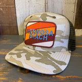 Hermosa Beach GOLF CARTS & YOGA PANTS Snapback Trucker Hat -Swamp Camo Ripstop
