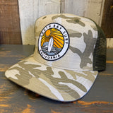 SOUTH BAY SURF CALIFORNIA (Multi Color Patch) Snapback Trucker Hat -Swamp Camo Ripstop