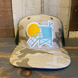 Hermosa Beach LIFEGUARD TOWER Snapback Trucker Hat -Swamp Camo Ripstop
