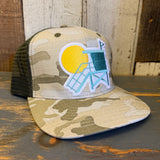 Hermosa Beach LIFEGUARD TOWER Snapback Trucker Hat -Swamp Camo Ripstop