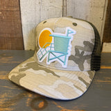 Hermosa Beach LIFEGUARD TOWER Snapback Trucker Hat -Swamp Camo Ripstop
