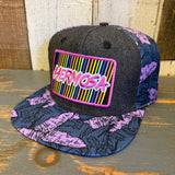 Hermosa Beach HERMOSA'84 Snapback Hat - Black Denim/Purple Conch