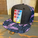 HATE HAS NO HOME HERE Snapback Hat - Black Denim/Purple Conch