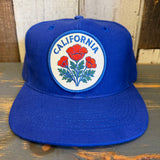 CALIFORNIA POPPY 6 Panel Mid Profile Baseball Cap - Royal Blue
