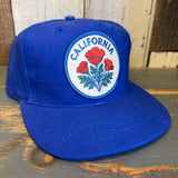 CALIFORNIA POPPY 6 Panel Mid Profile Baseball Cap - Royal Blue