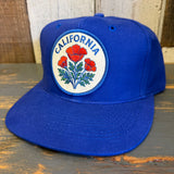CALIFORNIA POPPY 6 Panel Mid Profile Baseball Cap - Royal Blue