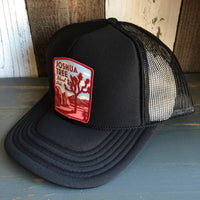 JOSHUA TREE NATIONAL PARK High Crown Trucker Hat - Black (Curved Brim)