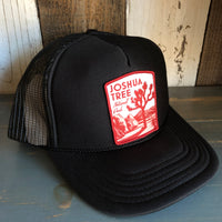 JOSHUA TREE NATIONAL PARK High Crown Trucker Hat - Black (Curved Brim)